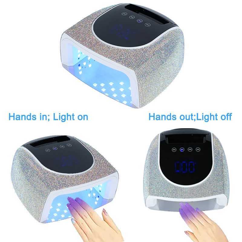 Rechargeable Nail Lamp Lampara De Manicure Super High Power 19200mAh Portable Curling Lamp large HDDispaly 4 Timers Auto Sensor L251030