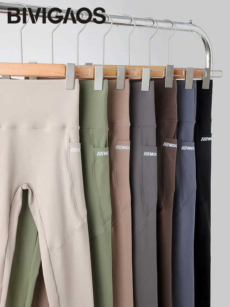 BIVIGAOS New Pocket Brushed Shark Leggings Women Autumn Light Fleece Phone Leggings Slim TightFit Sports Yoga Fitness Leggings J251030