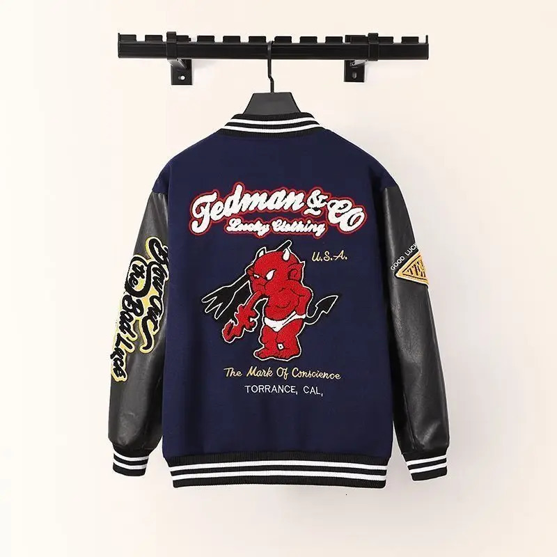Y2K Streetwear Bomber Varsity Jacket Men Women Autumn Vintage Premium Patchwork PU Leather Sleeve Hip Hop Casual Baseball Coat 251028