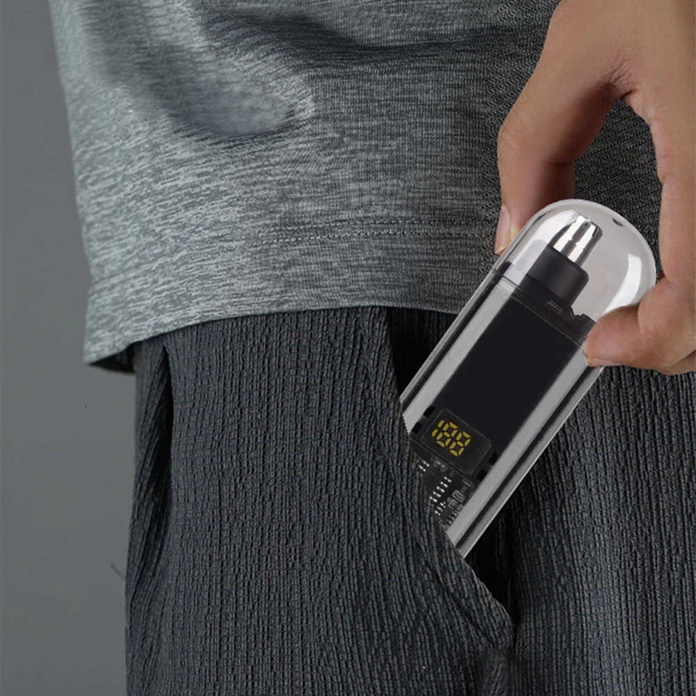 Portable Nose Hair Trimmer Ear Nose Hair Trimmer Clipper Digital DisplayBlack Z251030