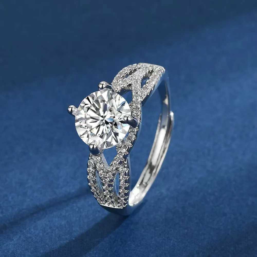 Korean Style Bestselling CrossLine Open Ring 2 Carat Zircon Ring Womens DiamondLook RingW251030
