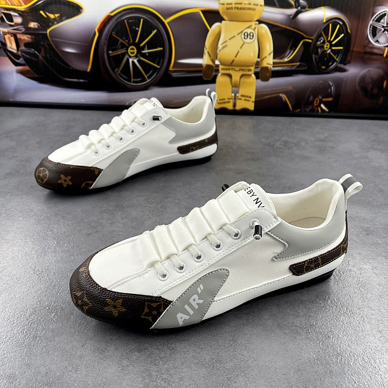 Free shipping new low cut fashionable printed casual shoes for men trendy and versatile one foot board shoes white and black 38-44