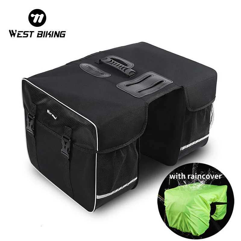 WEST BIKING Bicycle Bag 28L Multifunctional Saddle Bag Waterproof MTB Bike Rack Bag Travel 2 In 1 Big Capacity Bicycle Rear Bag H251029
