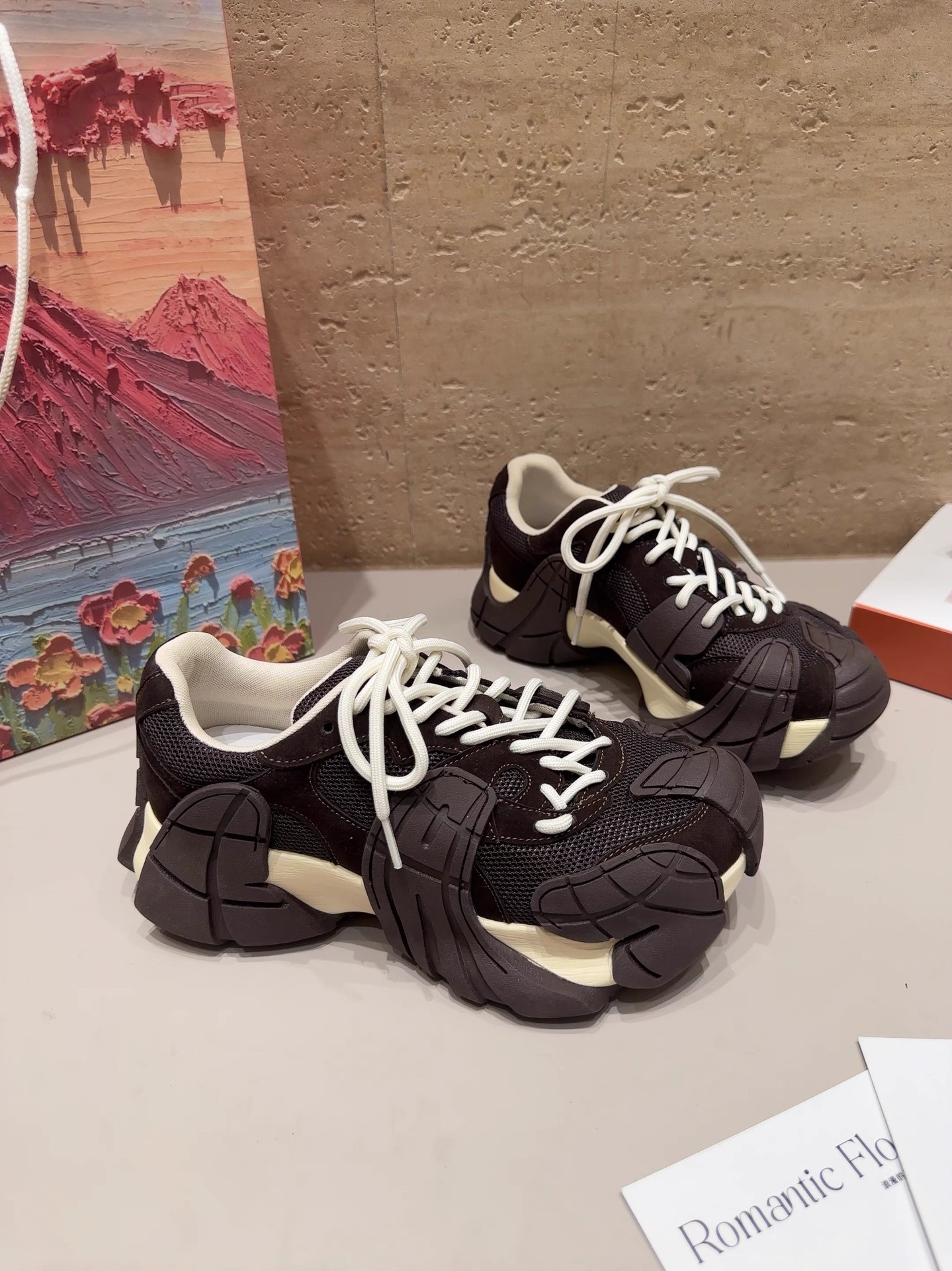 European Station Personalized Octopus Daddy Shoes Women's Autumn New Leather Tide Mesh Thick-soled Casual Sneakers2025