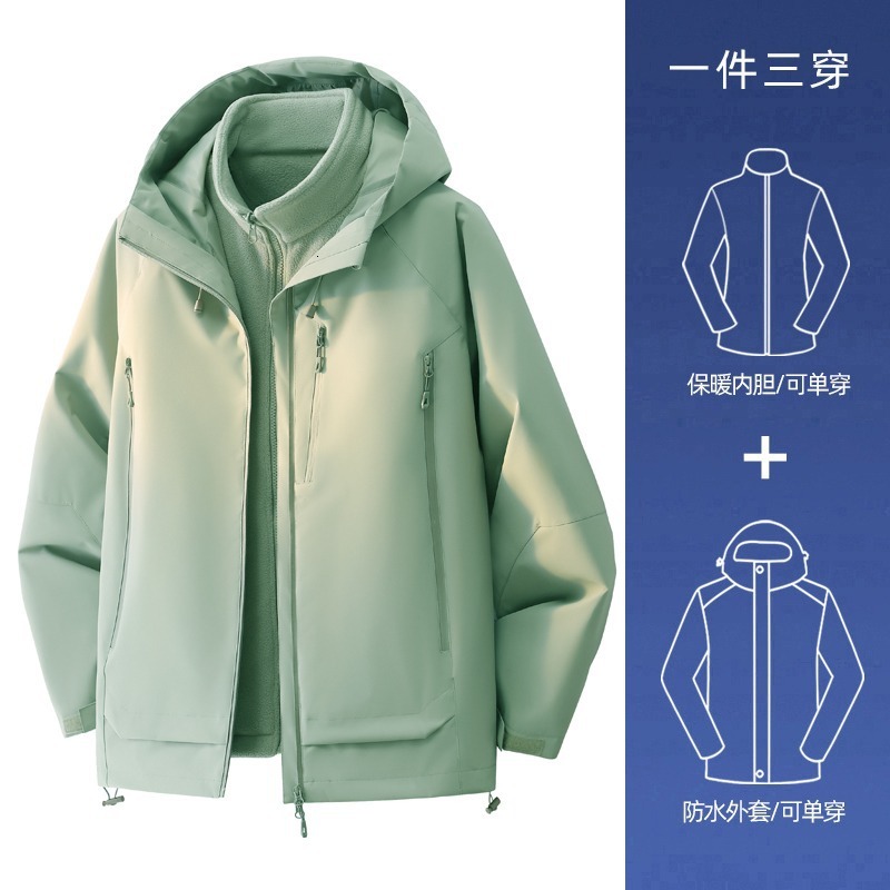 Trendy Outdoor Jacket For Men And Women Detachable 3-in-1 Designer Jacket Waterproof Windbreaker For Autumn And Winter Mountaineering Jacket