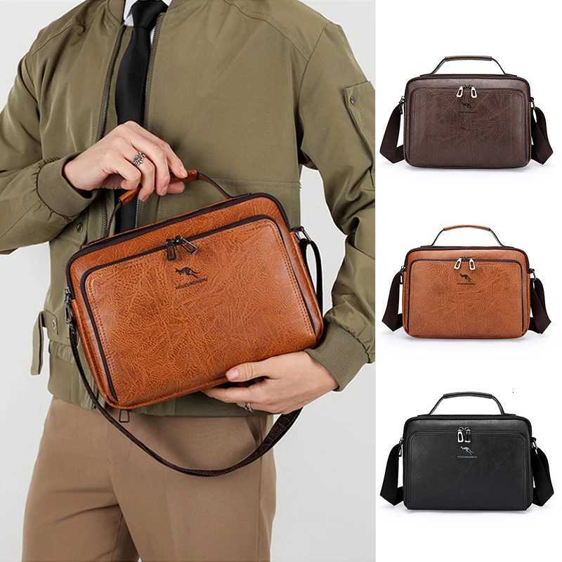 MenS Shoder Bag Briefcase PU Leather Cross Handbag Tote Cmuting Messenger Bolsas Crossbody Square Side Phe Pouch Bag M Y251011