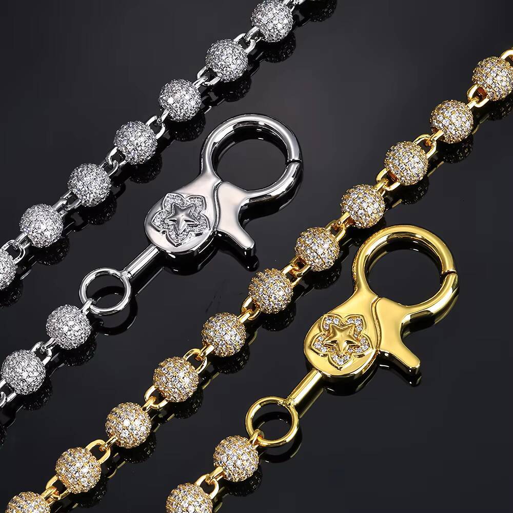 NUOYA Round Bead Design Hip Hop Shiny Pants Chain for Women Gold Plated Micro Pave Iced Out moissanite Body Jewelry Fashion Gift Designer's style