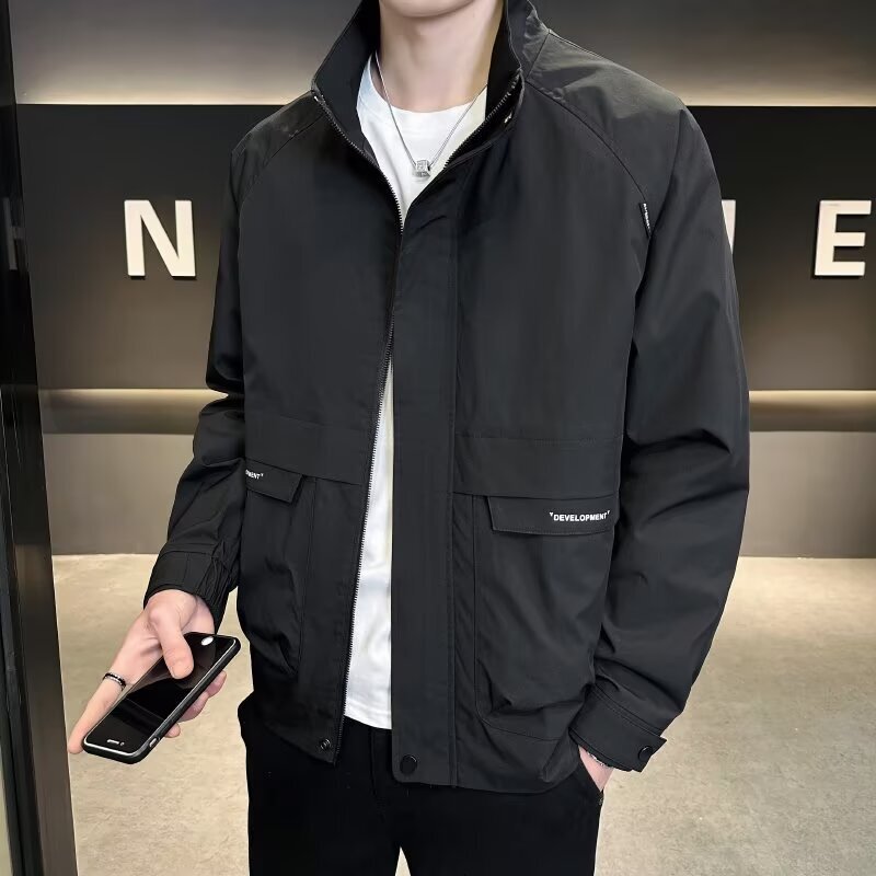 High-quality Men's Clothing 2025 Spring And Autumn New Men's Trendy Casual Men's Fashion Brand Designer Coat Stand Collar Workwear Jack