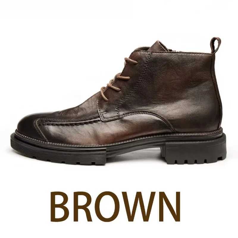 Men Shoes Leather Retro Men Boots Leather Ankle Boots Motorcycle Boots Cowboy Boots Show Bar Fashion Combat Boots Z251029