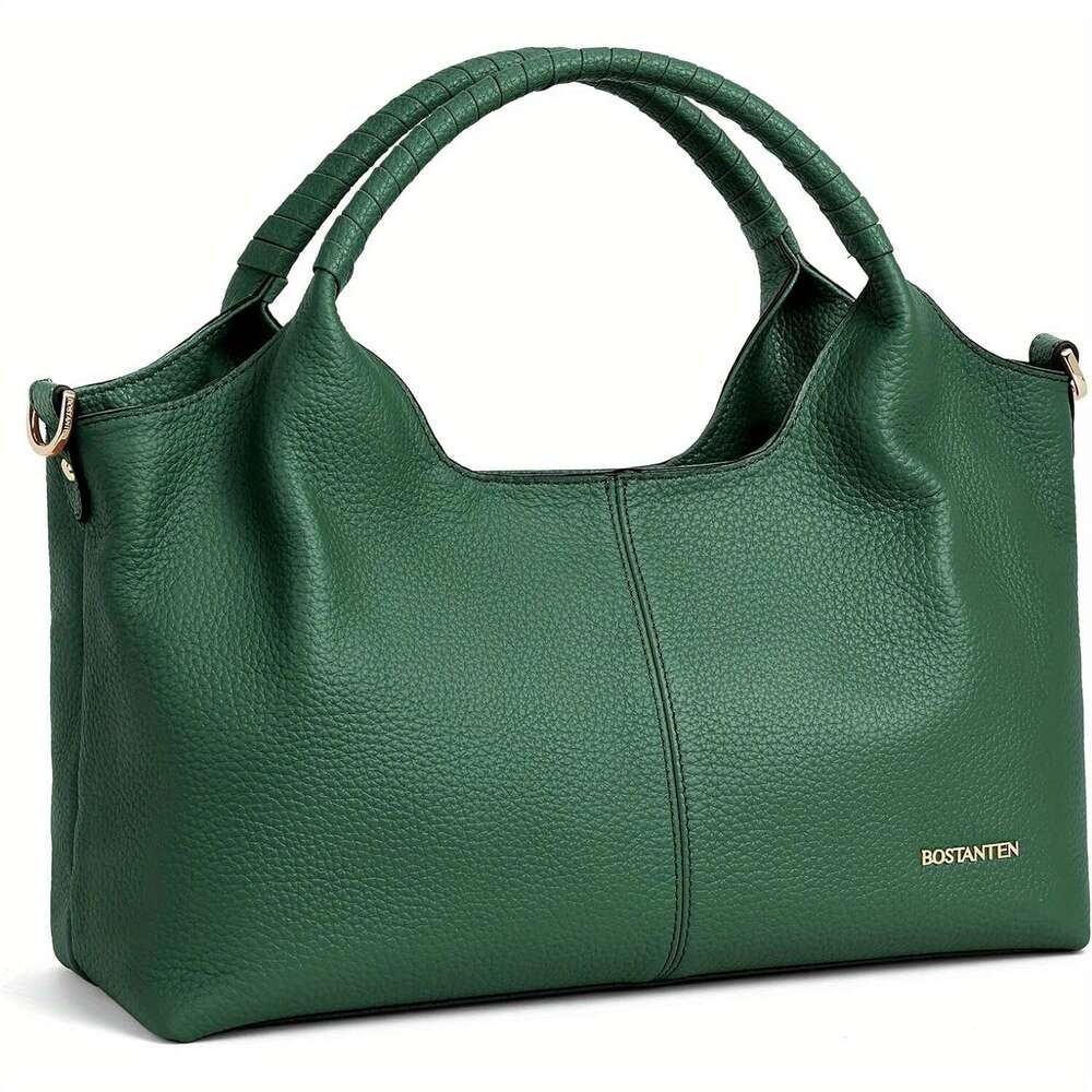 Elegant Genuine Leather Handbag For Women Shoulder Satchel With Adjustable Strap, Top Handle, And Secure Zipper Closure, Black 2025