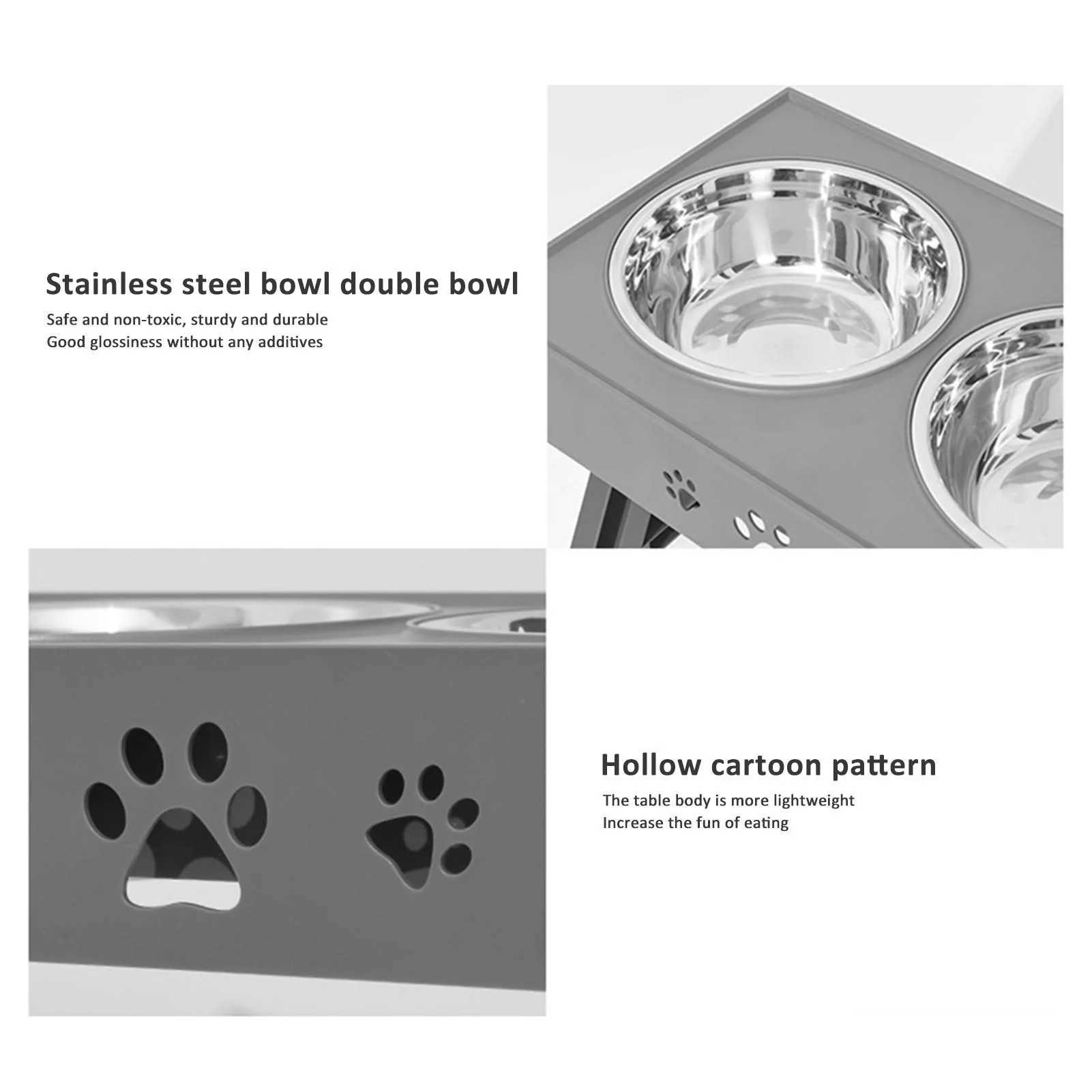 Stainless Steel Elevated Dog Bowl NonSlip and No Spill Design Bowl Pet Supplies Suitable for Promote Healthy Digestion XuanUS J251113