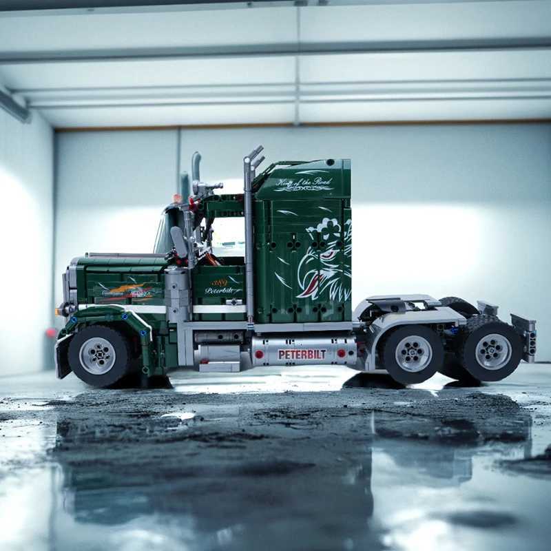 2105pcs Green American Truck Building Blocks Set Challenging Assembly Toy for Adults Perfect for Home Decor CollectorsXJ251030