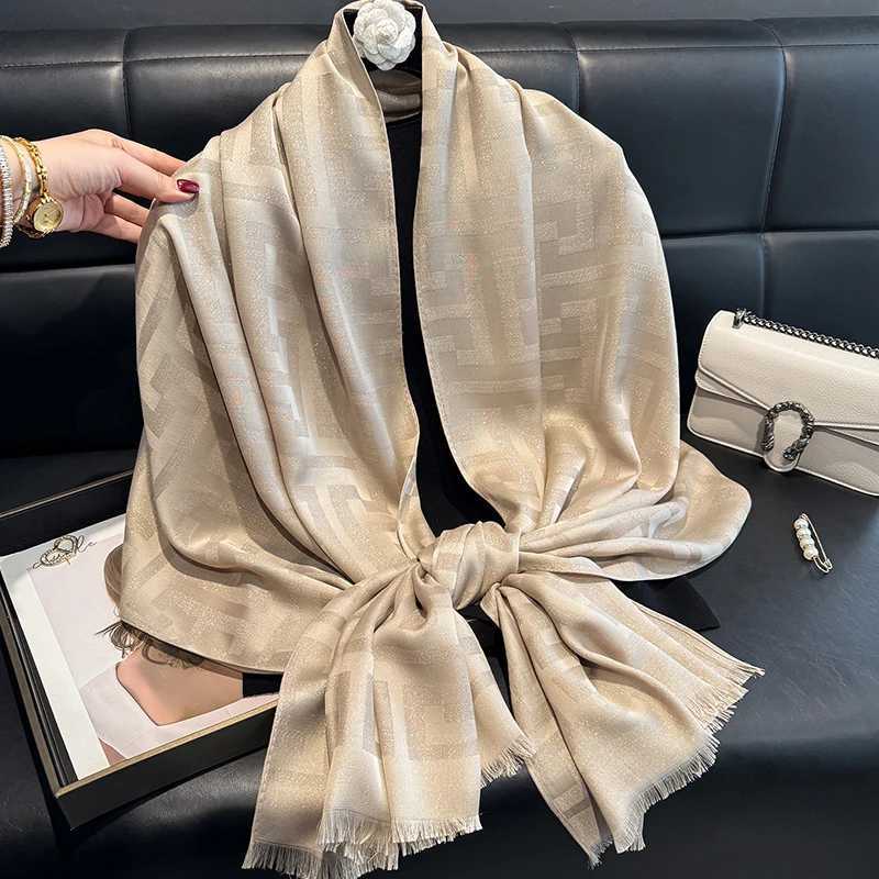 2025 New Design Brand Spring Women Scarf Fashion Geometry Print Hijabs Scarves For Ladies Shawls And Wraps Pashmina StolesW251029