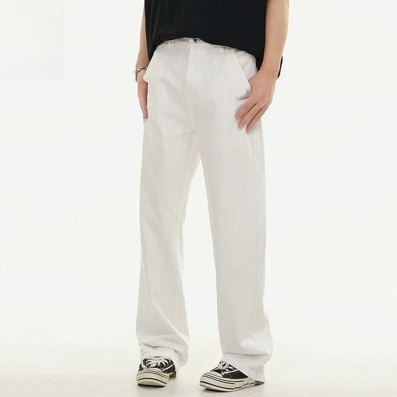 Good Quality Mens Casual Pants Summer Fashion Solid Color Textured Simple Basic Straight Trouser Vibe Style Vintage Streetwear J251030