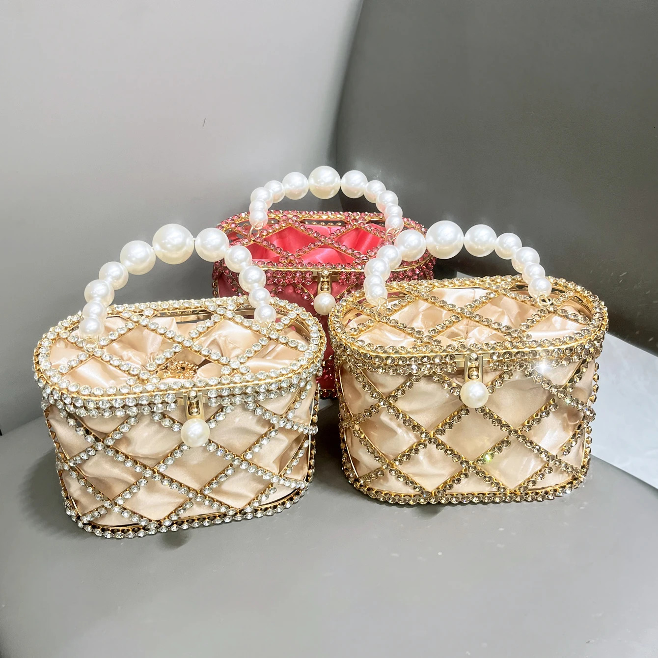 handmade Rhinestones Evening clutch Bag Purses and handbag er shoulder bag Shiny Crystal Clutch purse bucket bag 251023