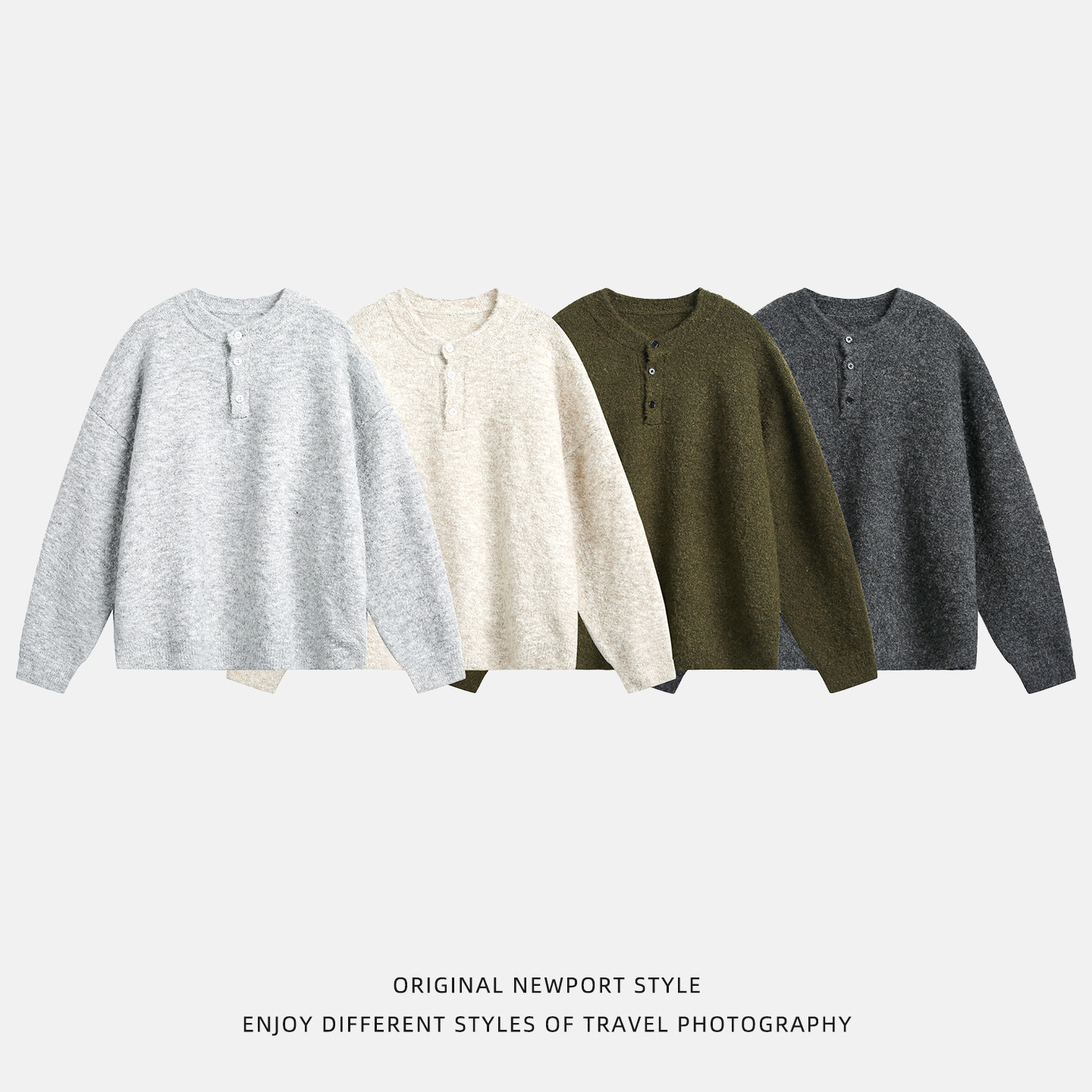 Light Luxury Old Money Henry Collar Polo Knit Sweater For Men Autumn And Winter Thickened Warm Sweater Lazy Designer Sweater Style Cardigan