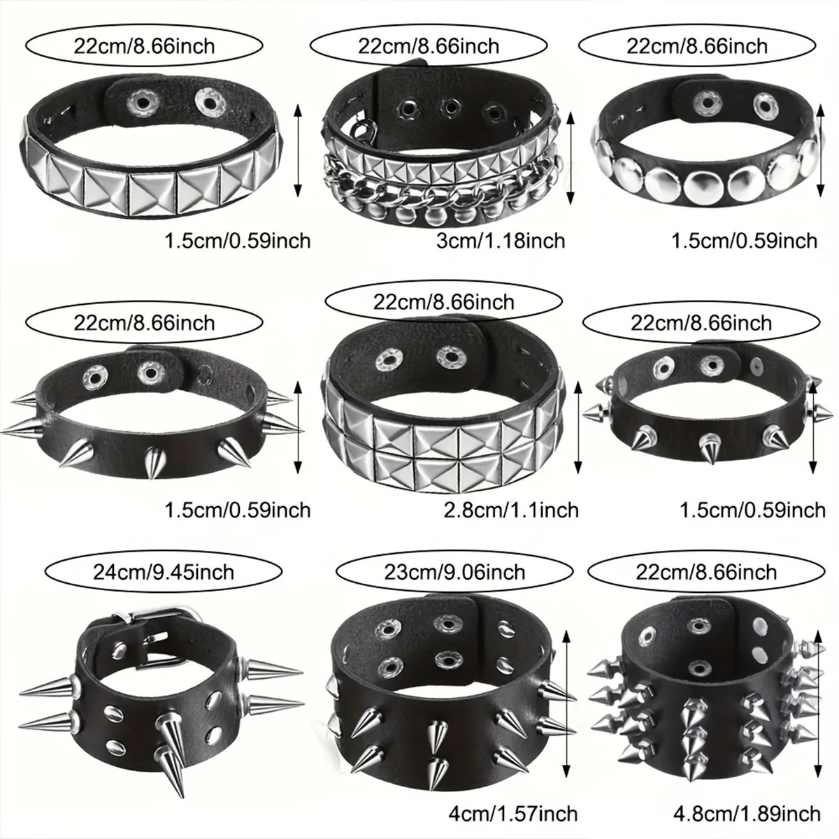 Gothic rivets creative Y2K bracelet for daily party music festival wear couple bracelet festival accessories 251028