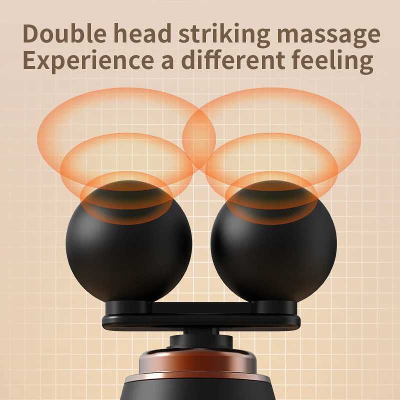 USB Dual Head Extended Handle Fascia Gun Dual Massage Experience Massager J251030