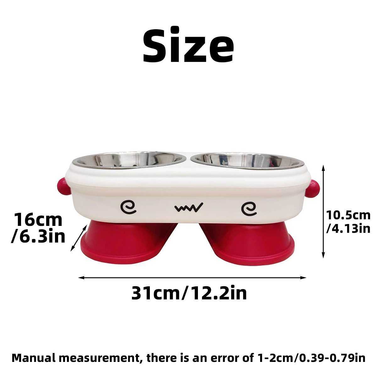 Pet Feeder HighStand Dual Bowl Cat Bowl Simulation Knock over Neck Protection TwoInOne Design for Feeding Kittens J251113