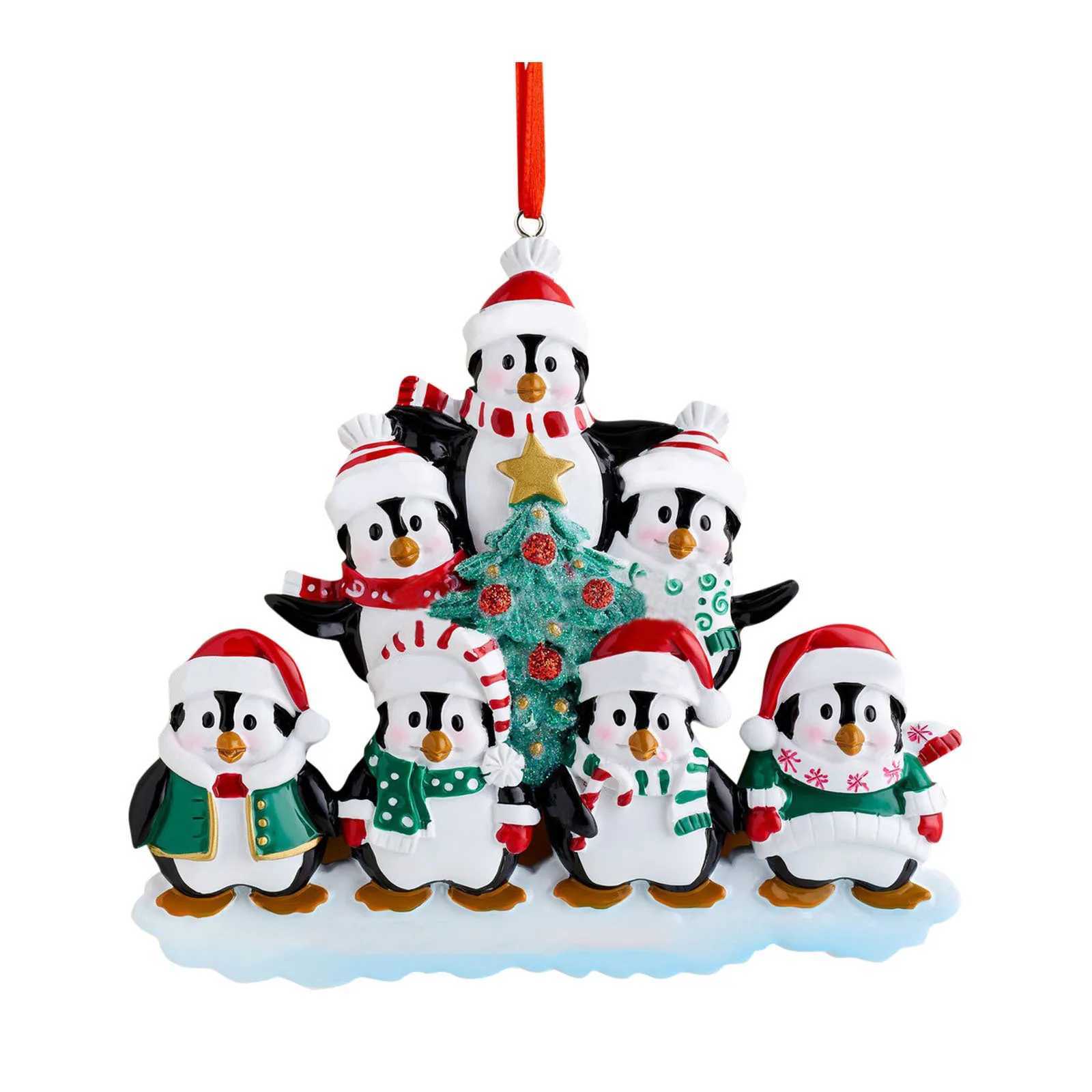 Personzed Family Christmas Ornament Cute Penguin Holiday Winter Gift 2021 Family Ornament Christmas Tree Decorations C251030