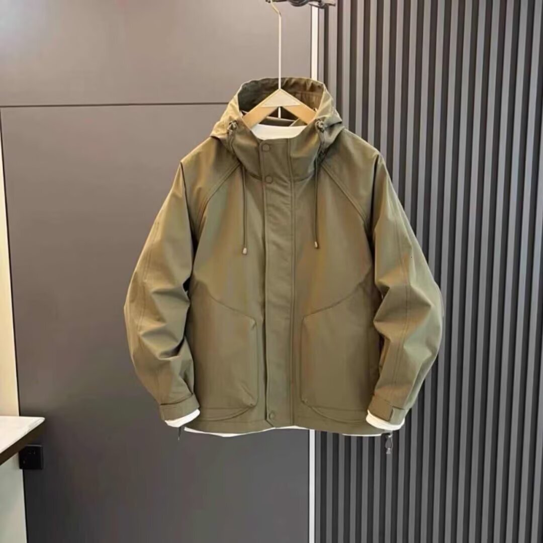 Men's Spring And Autumn Jacket American Style Hooded Designer Coat Casual Loose Workwear Jacket Trendy