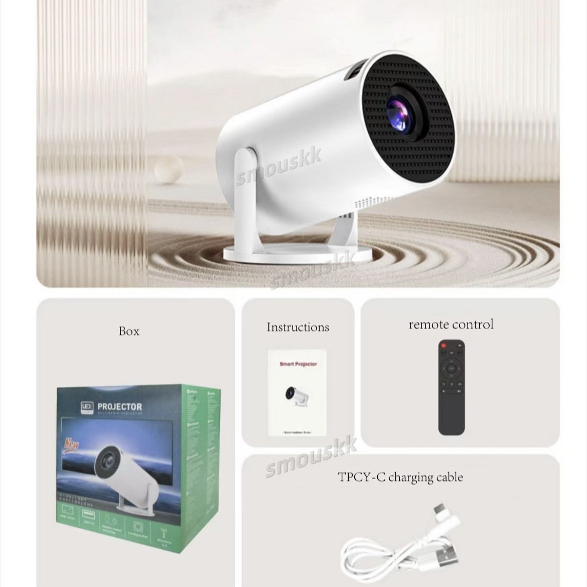 HY300mini Wireless Projector Screen Mirroring Projector 1080P Full HD Home Theater Cylindrical Projector Y20