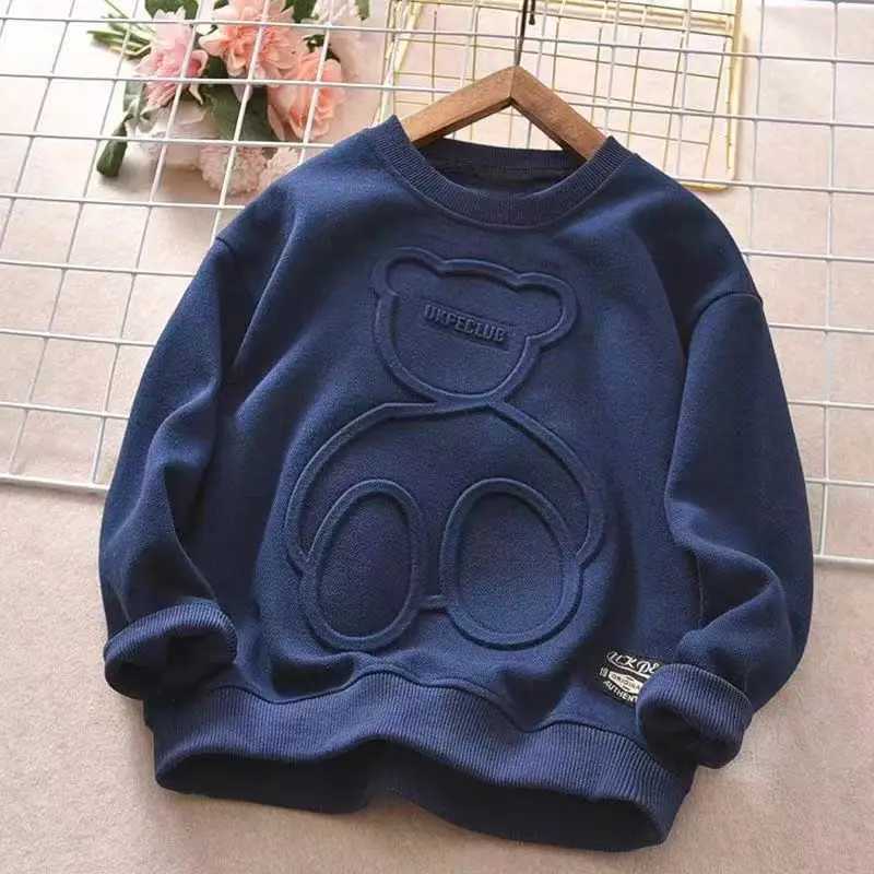 Autumn Steel Print Letter Sweatshirt Boys Clothes Teenagers Long Sleeve Pullovers Girls Kids TShirts Cotton Sports Casual TopsT251030