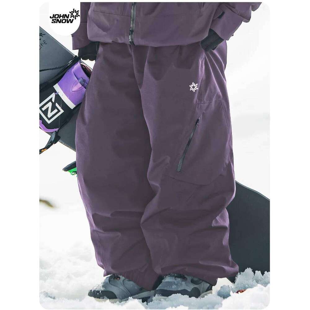 John Snow Unisex Ski Pants Waterproof Windproof Thermal Snowboard Trousers Loose Fit Winter Sports Overpants For Men Women