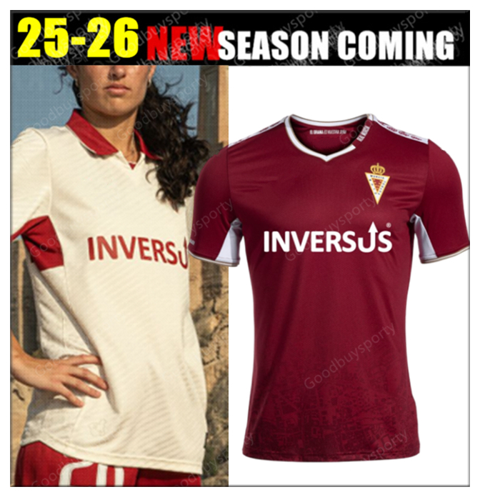 2526 Real Murcia Soccer Jerseys Mens P. LEON CARRASCO VEGA GONZALEZ Home Football Shirts Short Sleeve Adult Uniforms 2026