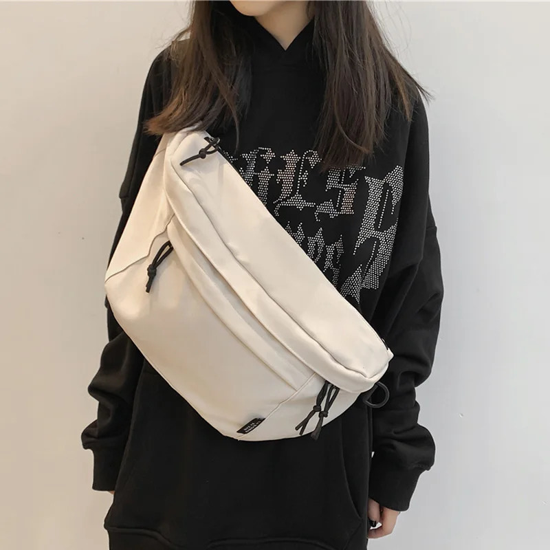 Women Nylon Waist Bag High Capacity Solid Color Chest Pack Shoulder Bag Street Hiphop Belt Bags Unisex Trend Fanny Pack 251030