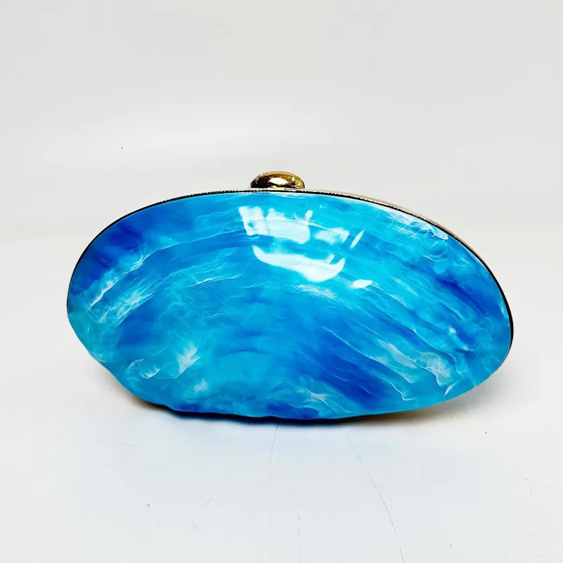 Oval Marble Pearlescent Acrylic Evening Bag Prom Stones Handbags Women Wedding Bridal Clutch Purse Bags Party Banquet Bag 251023