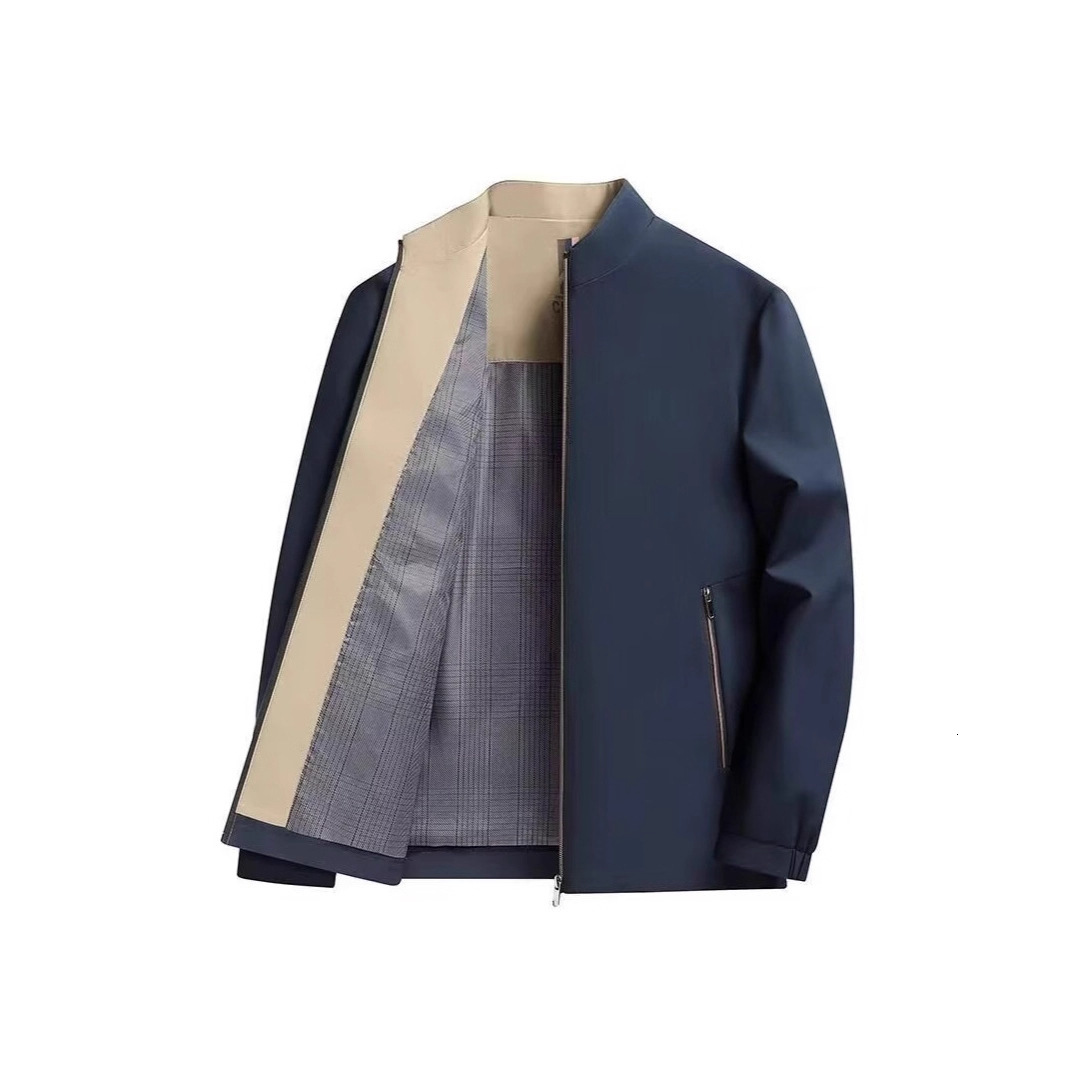 Stand Collar Jacket Men 2025 Spring Designer Jacket Autumn Business Casual Smooth Windproof Non-iron Wrinkle-resistant Versatile Coat Top