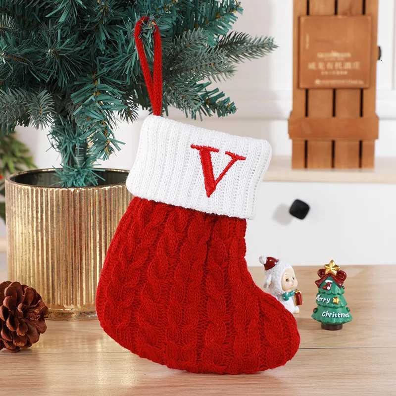 Christmas Boots Letters Christmas Stocking New Knitting Christmas Tree Pendant Decorations SnowflakeChristmas Socks C251030