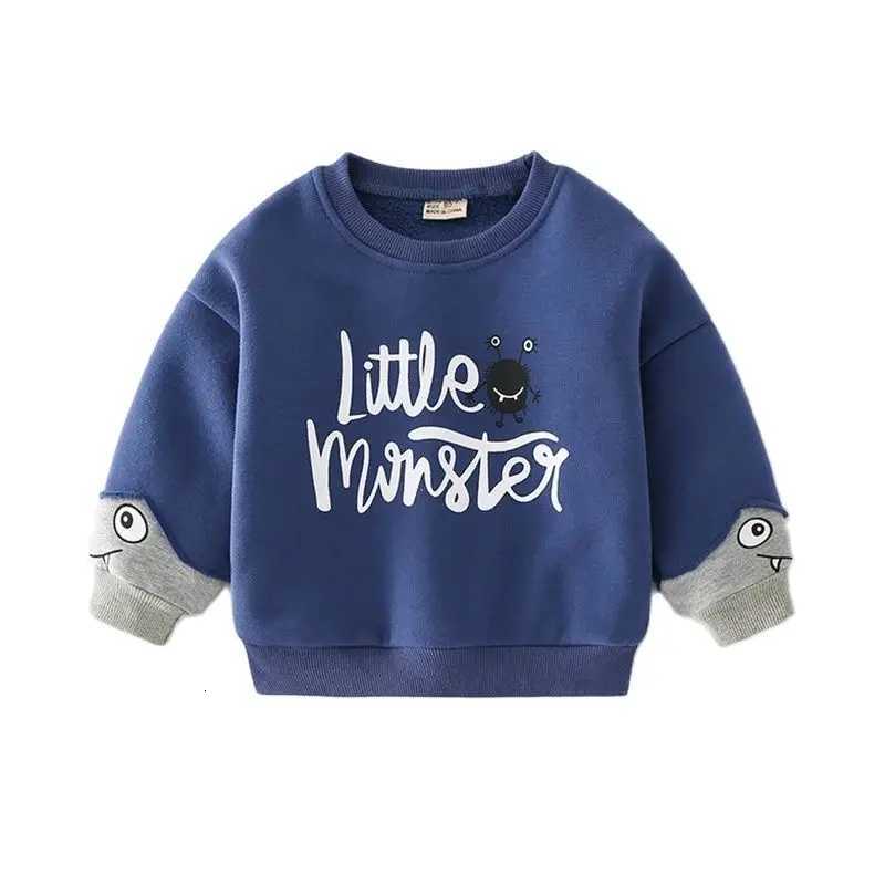 Oneck Inner Fleece Toddler Casual Sweatshirts Tops Shirt Patchwork Cartoon Kids Boys Pullover Hoodie for 27YT251030
