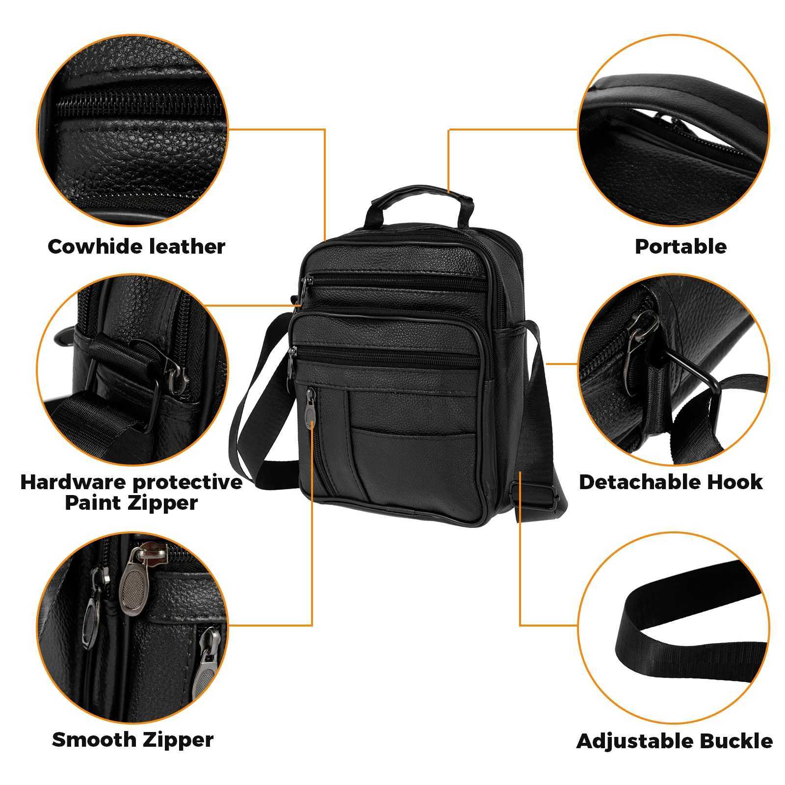 Mens Shoder Bag PU Leather Fi Handbags Adjustable Shoder Strap Mens Ch Bag Casual Off Travel Crossbody Bag Y251011