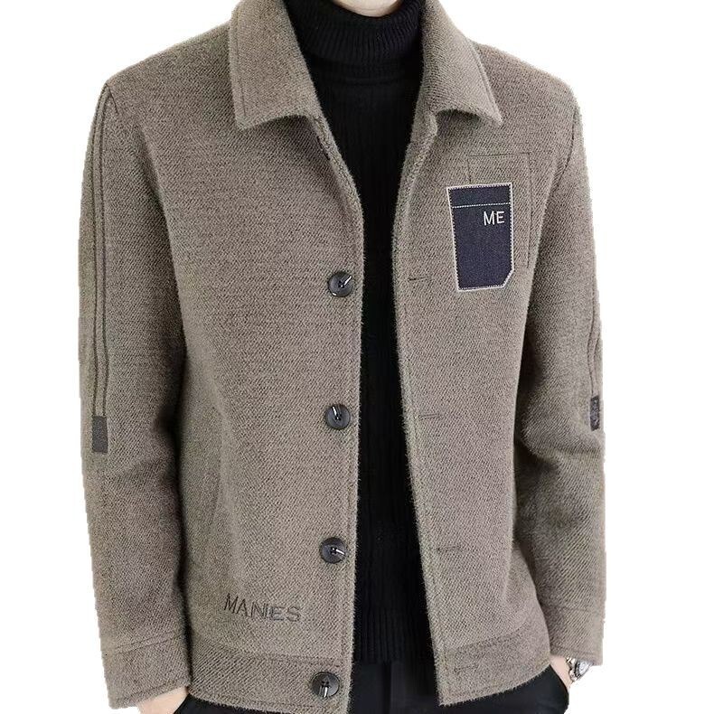 Men's Woolen Coat New Fashion High-end Trendy Lapel Jacket Stylish Handsome Casual Designer Coat Versatile Coat