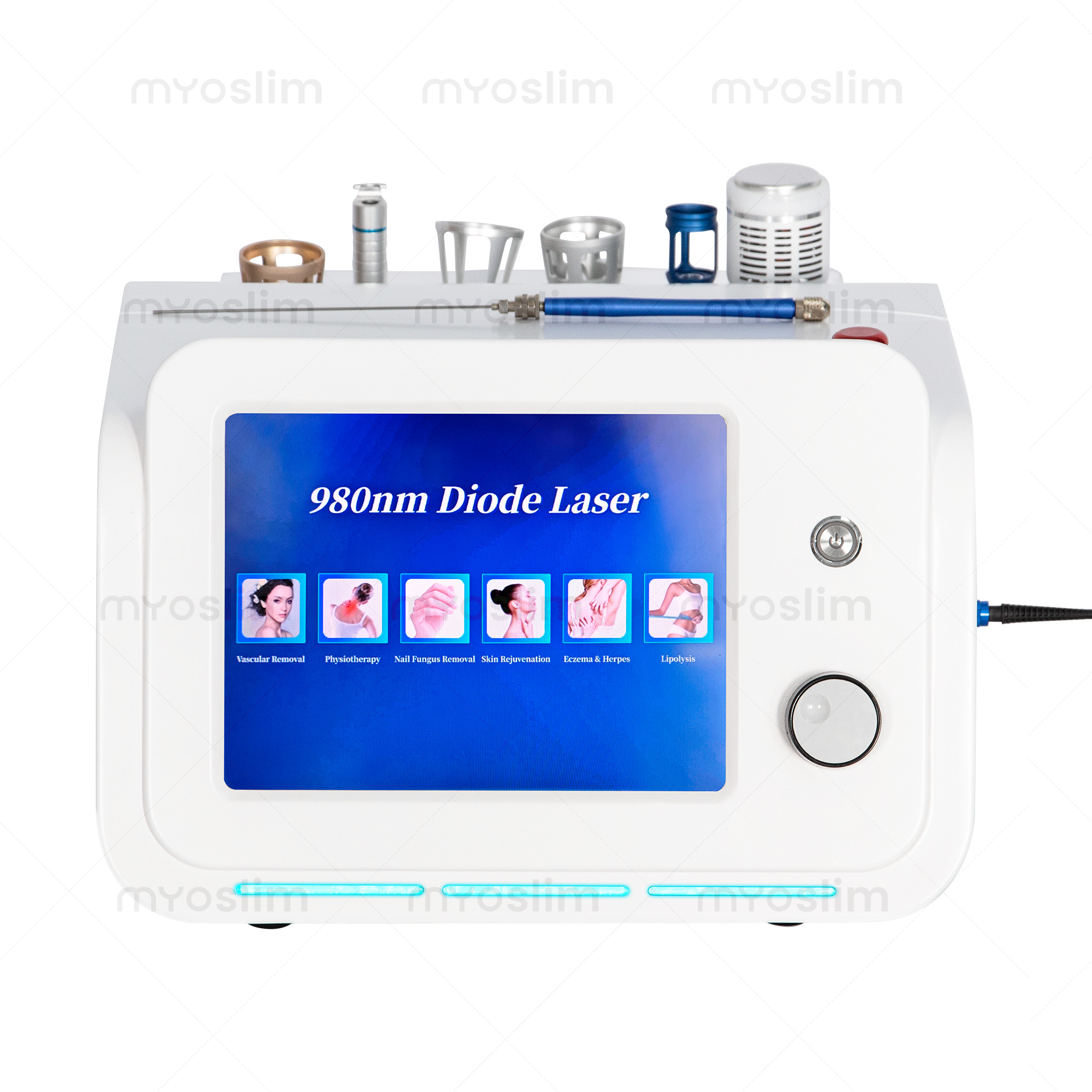 980nm 6 in 1 Diode Laser Machine Therapy With Ice Hammer For Salon Red Blood Vessel Removal Nail Fungus Treatment Fat Dissolving Skin Rejuvenation Phy