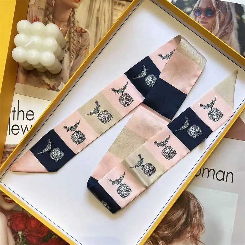 590cm Korean Version of Fashionable New Twill Decoration Womens Streamer Wrapping Bag Ribbon Silk Scarf Small Scarf W251029