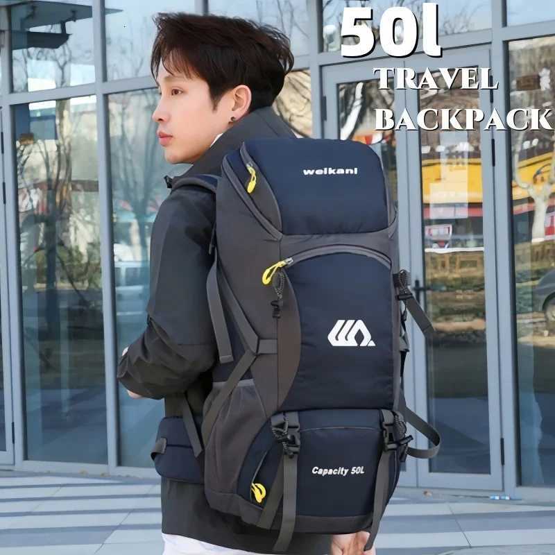 50L Travel Backpack Camping Hiking Rucksack Waterproof Outdoor Climbing Mountaineering Trekking Bag for Men Women Luggage H251029