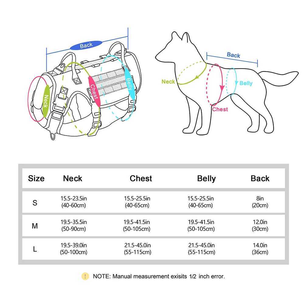 Nylon Tactical Dog Harness Military Dogs Vest Durable Pet Training Harnesses with Flags for Medium Large Dogs Golden Retriever J251129