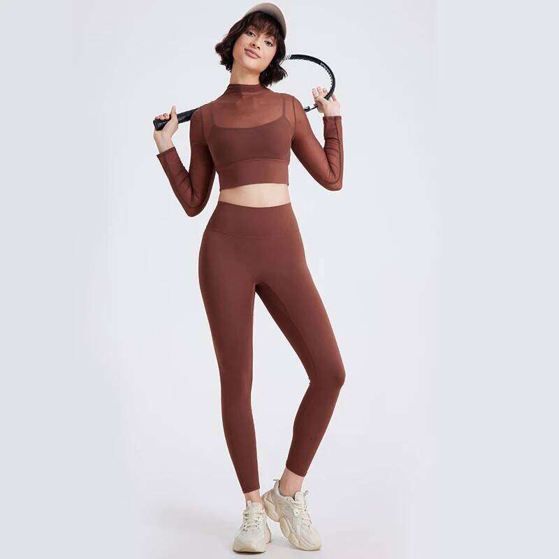 Two Pieces Fiess Yoga Set Women Solid Color Gym Suit Super Stretch Breathable Running Sportswear Female Workout Clothes