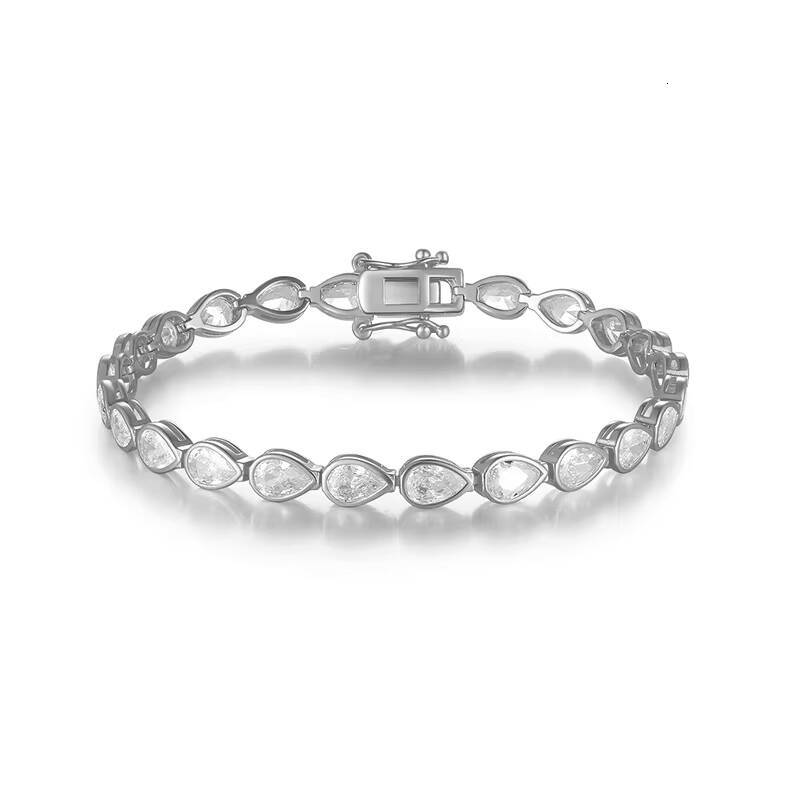 46mm Pear Cut Moissanite Iced Out Tennis Bracelet Geometric Gold Cuff Bracelet Silver Gold Plated Luxury Jewelry for Women