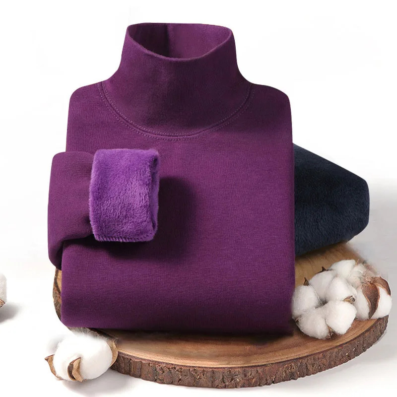 Thermal Wear For Women Long Johns Fleece Thicken Long Sleeve Thermal Underwear SET Turtleneck Long Pants Suit Cotton Sweater 251029