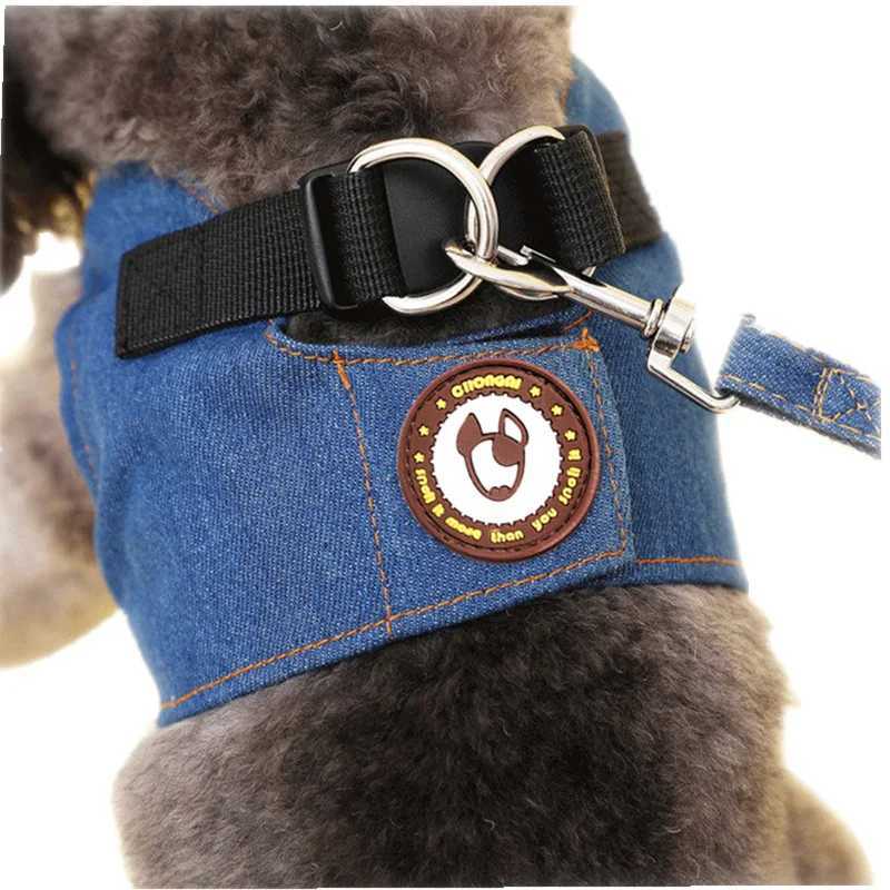 Pet Dog Walking Rope Denim Traction Rope Chest Harness Dog Walking Rope Teddy Chest Harness Autumn and Winter Use J251129