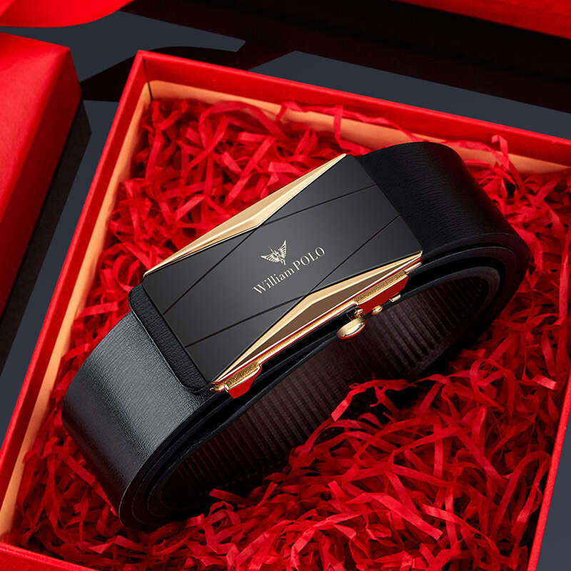 Men's Inner Wear Automatic Buckle Genuine Leather Youth Casual Business Second Layer Cowhide Waist Belt