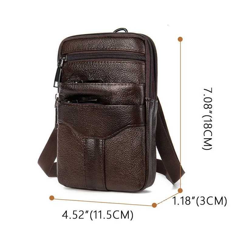 Men Genuine Leather Shoder M fanny pack High Quality Messenger Bags Mens Fi Business Belt Bag Small Briefcase Waist Y251011
