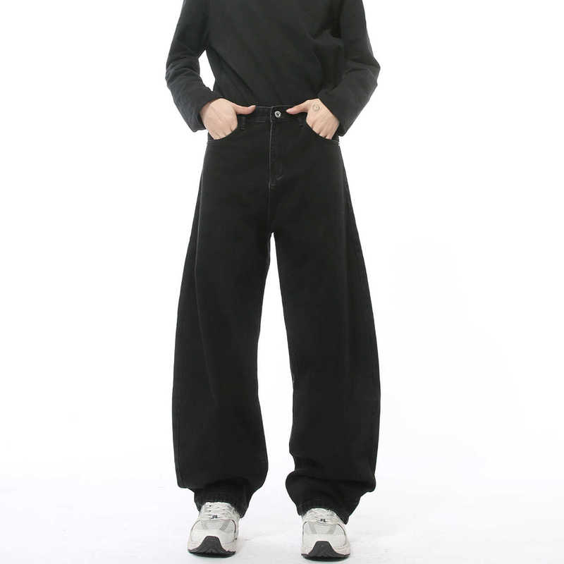 Men's Jeans Man Clothing|Four Seasons New Style Simple Wide-Leg Three-Dimensional Scimitar Washed Jeans Casual Trend