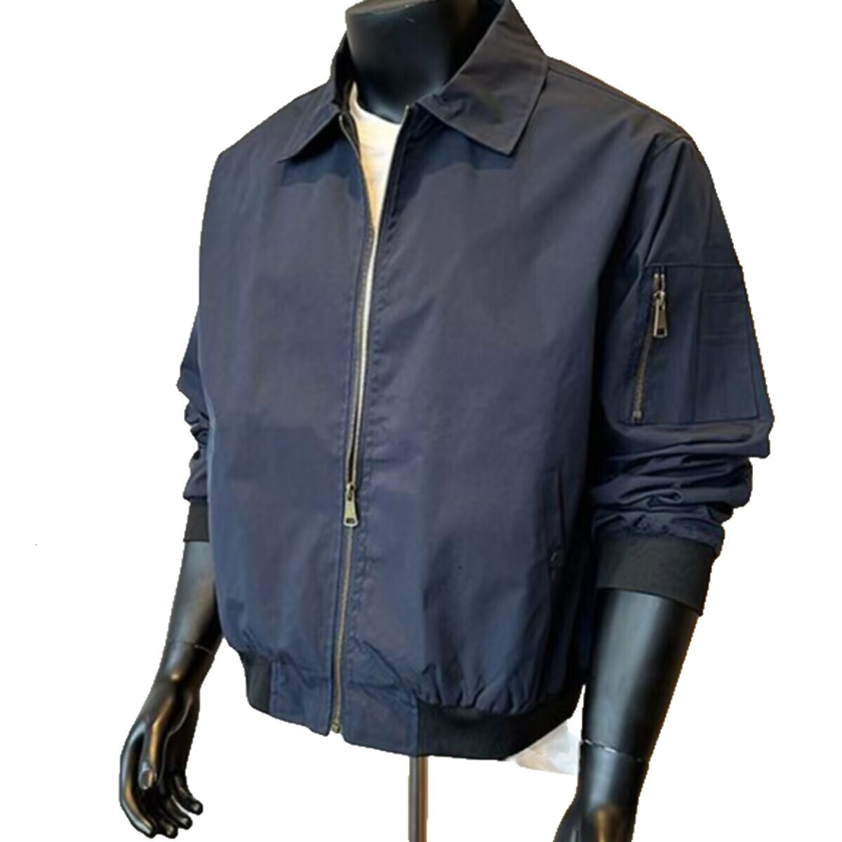 Navy Blue High-end Pilot Jacket For Men Spring And Autumn High Street Trendy Designer Coat Cool American Style Zipper Jacket