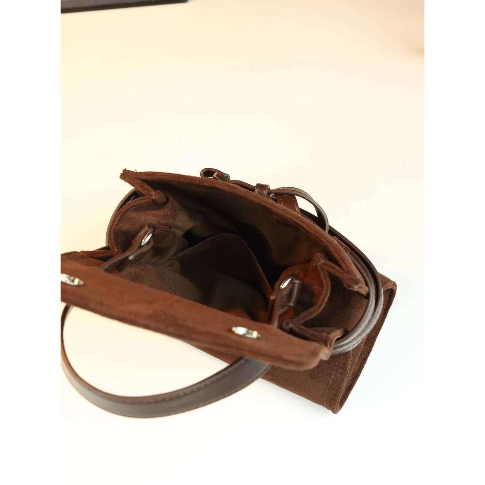 Designer Bag Luxury Bag Women's Trendy Square-shaped Handbag: Sleek Black & Brown Vegan Suede Shoulder Bag Ideal for Fall/Wintry Outfits