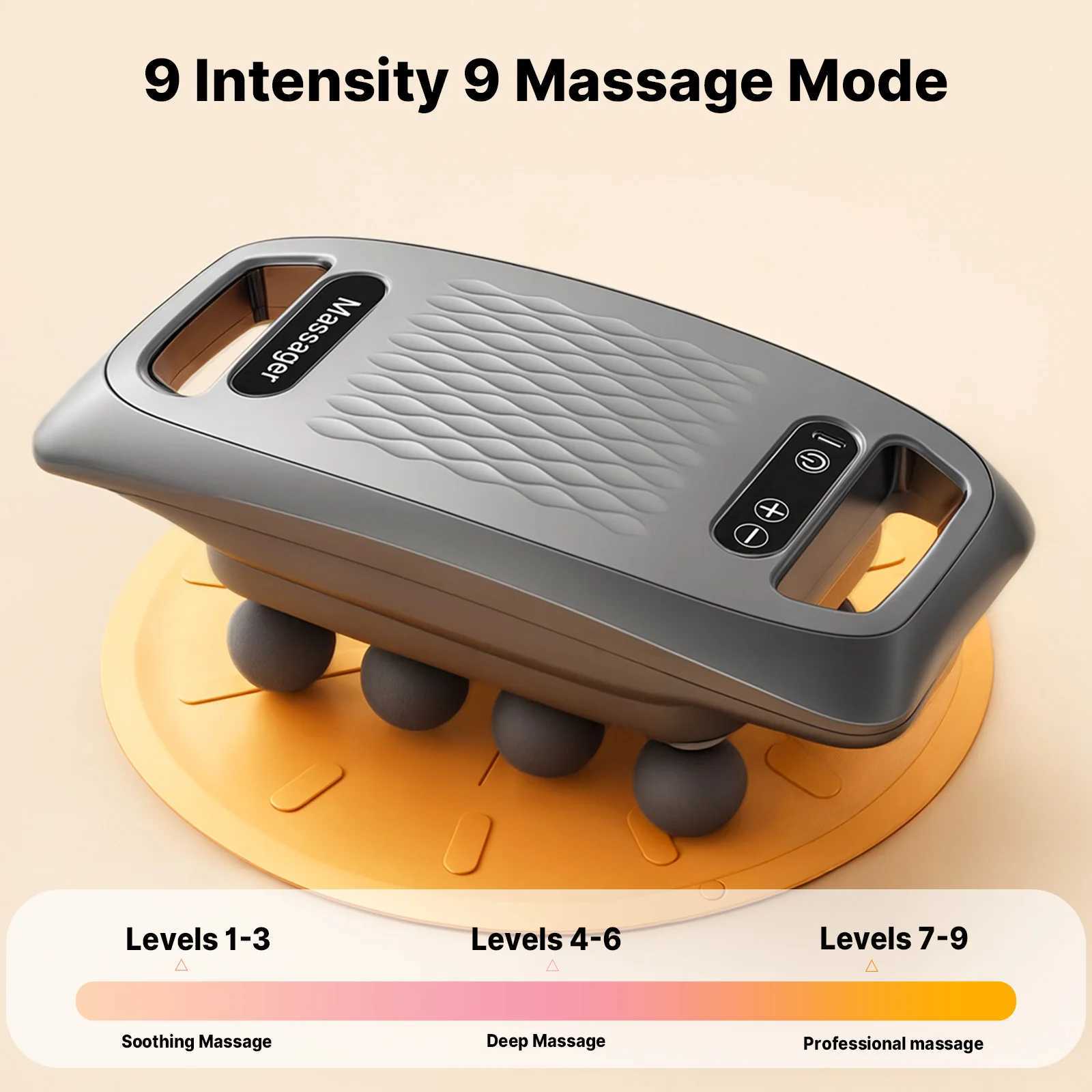 1pc Ten Head Percussion Massage Gun USB Rechargeable Deep Tissue Muscle Relaxation 9 Intensity Levels Silent J251030